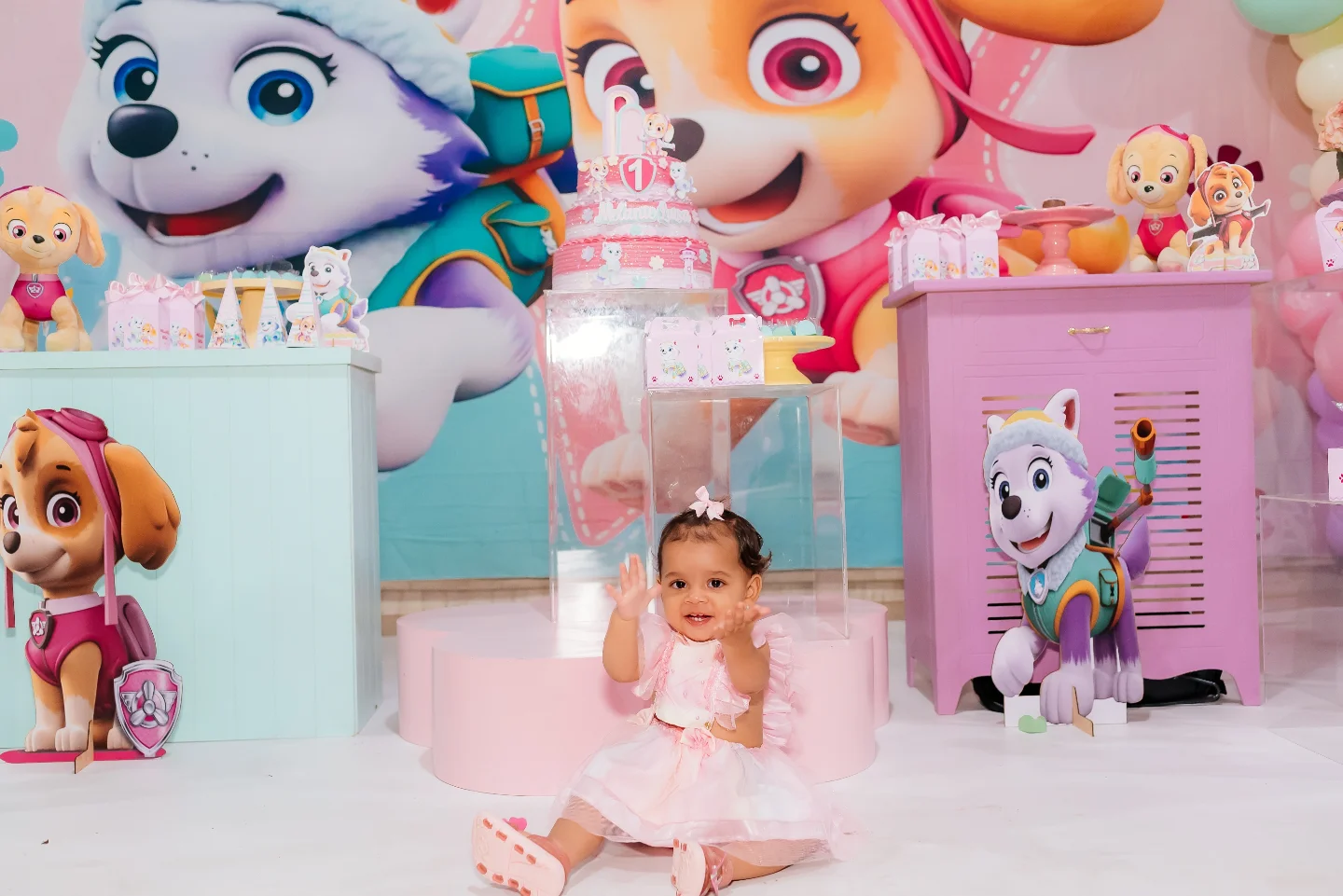 Festa infantil tema Paw Patrol rosa